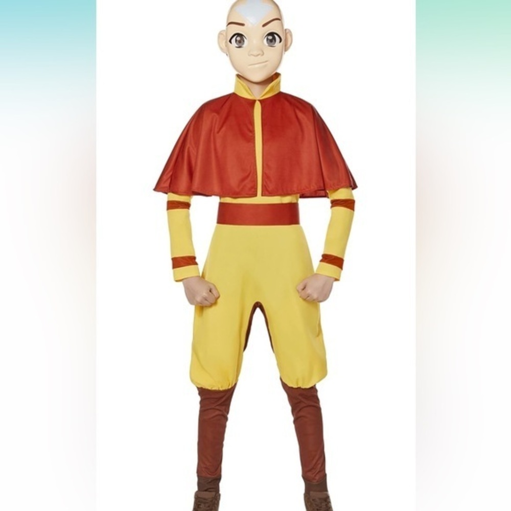 Nickelodeon adult Avatar Aang Costume  Halloween Costume Set size small